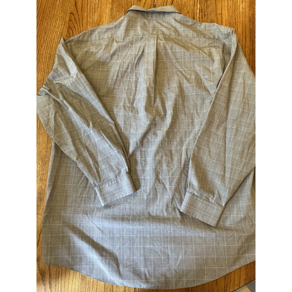 Brooks Brothers 346 Men's Dress Shirt 17.5 4/5 Grey Plaid Button Down Cotton - Picture 4 of 4